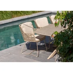 4 Seasons Fabrice lounge dining stoel - Latte