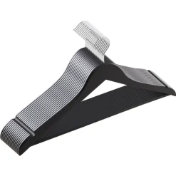 20 stuks Massief Houten Kledinghangers - Esdoorn Hout - Glad Oppervlak - Zwart