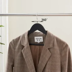 20 stuks Massief Houten Kledinghangers - Esdoorn Hout - Glad Oppervlak - Zwart