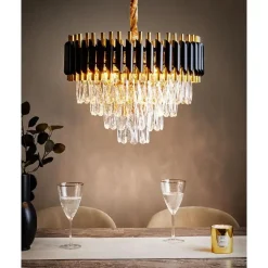 ABELLAS - Kroonluchter - Goud/Zwart - Metaal