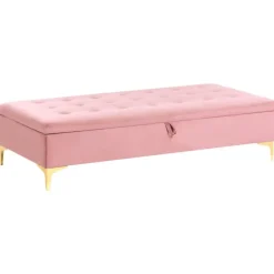 ABERDEEN - Ottomaan met opbergruimte - Roze - Fluweel