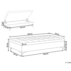 ABERDEEN - Ottomaan met opbergruimte - Roze - Fluweel