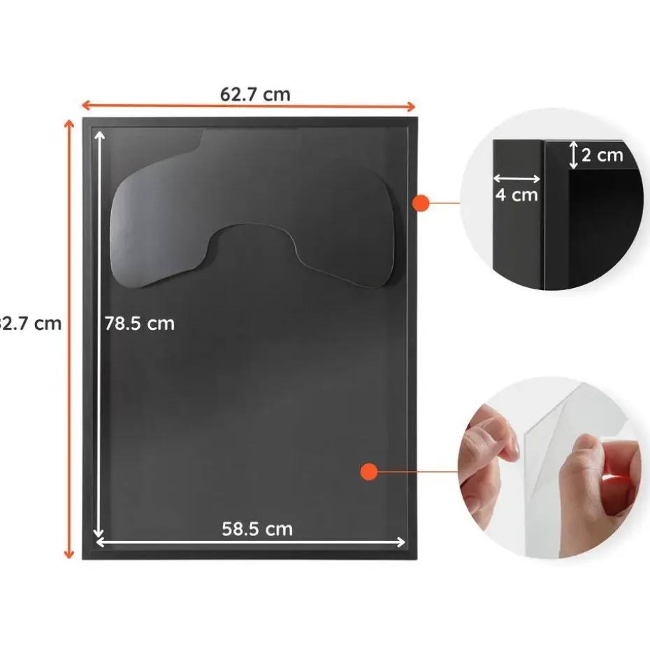 ACAZA Fotokader - Fotolijst - 60x80cm - Zwart