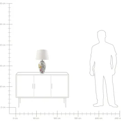 ACROSSO - Tafellamp - Wit - Porselein/Linnen