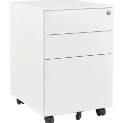 Afsluitbaar ladeblok / bureaukast 39x60 cm - 3 lades - Wit