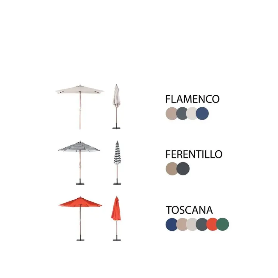 AGELLO - Tuinset voor 4 met parasol - Lichthout - Acaciahout