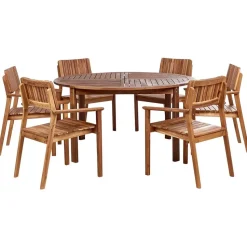 AGELLO/TOLVE - Tuinset voor 6 - Lichthout - Acaciahout