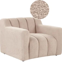 AGERUP - Fauteuil - Beige - Bouclé