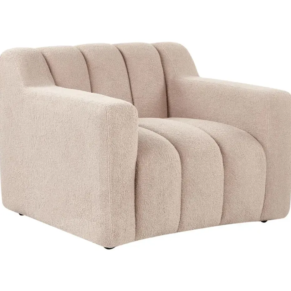 AGERUP - Fauteuil - Beige - Bouclé