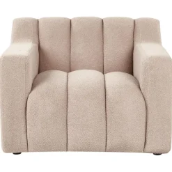 AGERUP - Fauteuil - Beige - Bouclé