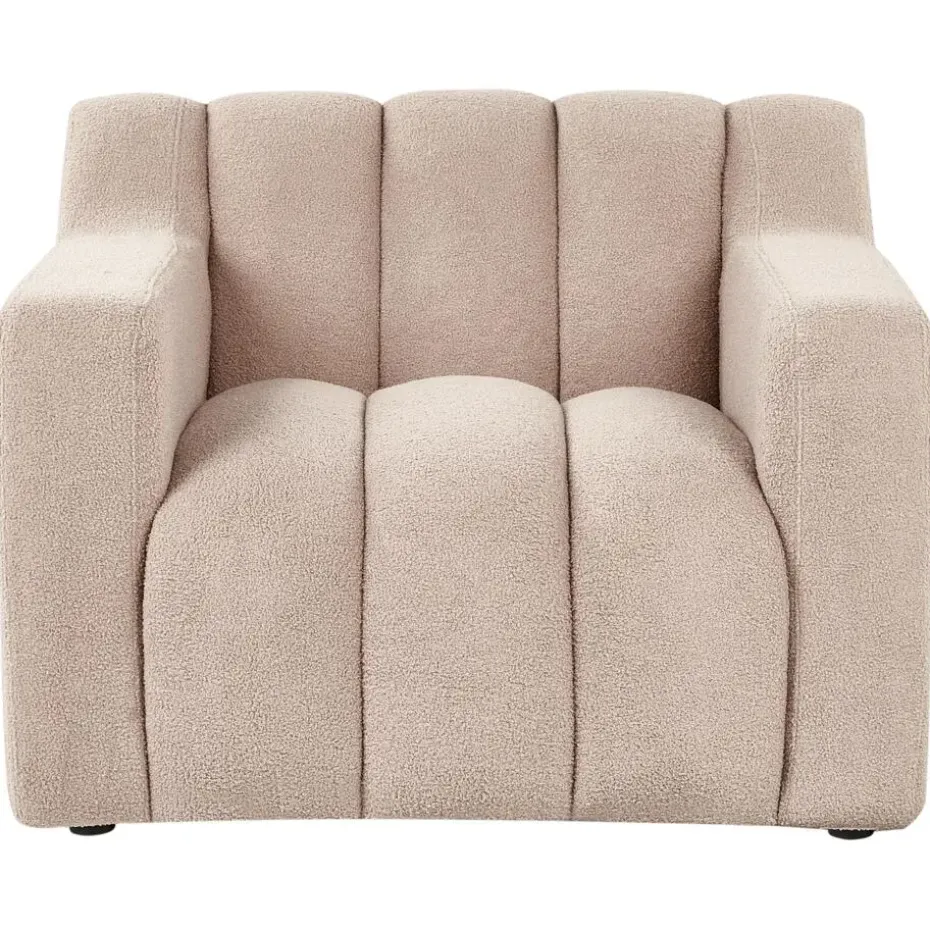 AGERUP - Fauteuil - Beige - Bouclé