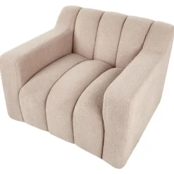 AGERUP - Fauteuil - Beige - Bouclé