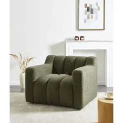 AGERUP - Fauteuil - Donkergroen - Bouclé