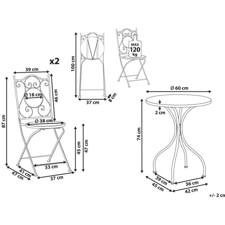 AGGIUS - Bistroset - Zwart - IJzer