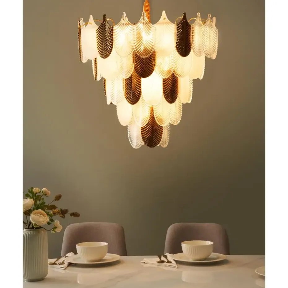 AGUIRRE - Kroonluchter - Messing/Transparant - Glas