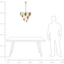 AGUIRRE - Kroonluchter - Messing/Transparant - Glas