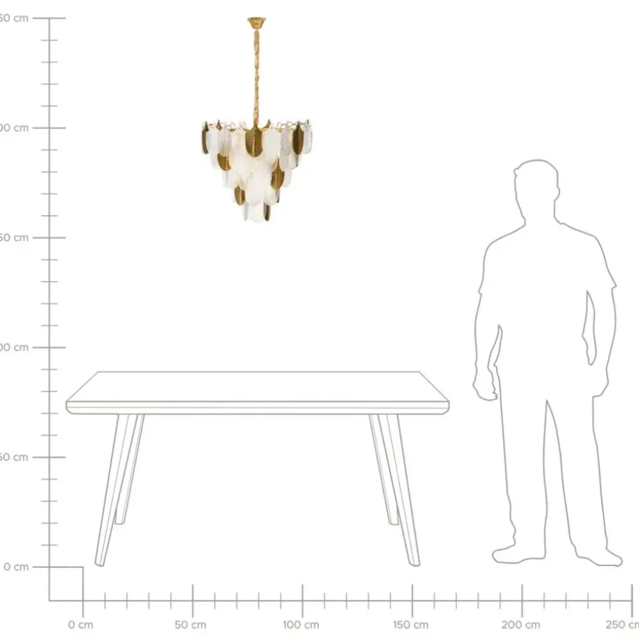 AGUIRRE - Kroonluchter - Messing/Transparant - Glas