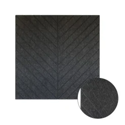 Akoestisch wandpaneel PET-vilt - 100x100cm - Visgraat motief Antraciet