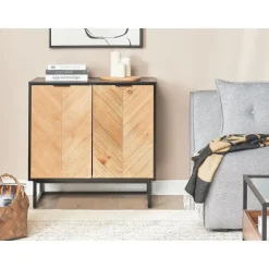 ALASKA - Dressoir - Lichtbruin/Zwart - Hout