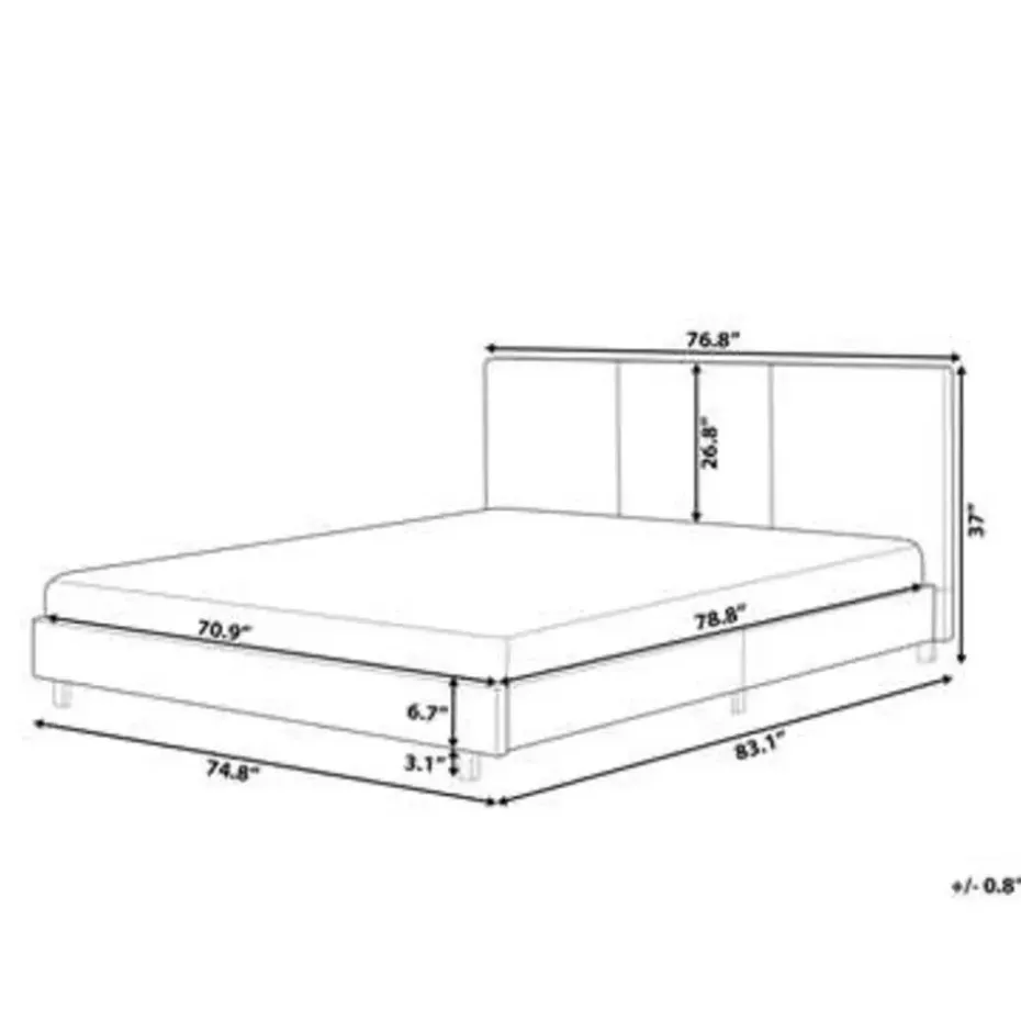 ALBI - Tweepersoonsbed - Beige - 180 x 200 cm - Polyester