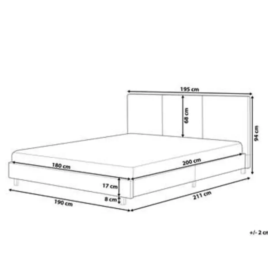 ALBI - Tweepersoonsbed - Beige - 180 x 200 cm - Polyester