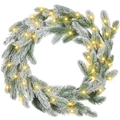 ALBINI - Krans met LED - Groen - 45 cm - Synthetisch