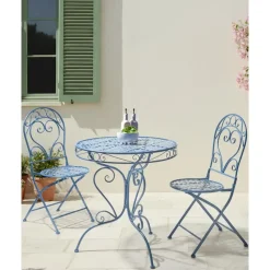 ALBINIA - Tuinstoel set van 2 - Blauw - Metaal