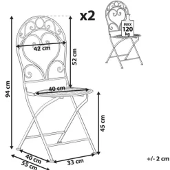 ALBINIA - Tuinstoel set van 2 - Blauw - Metaal