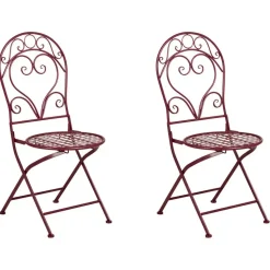 ALBINIA - Tuinstoel set van 2 - Bordeaux - Metaal