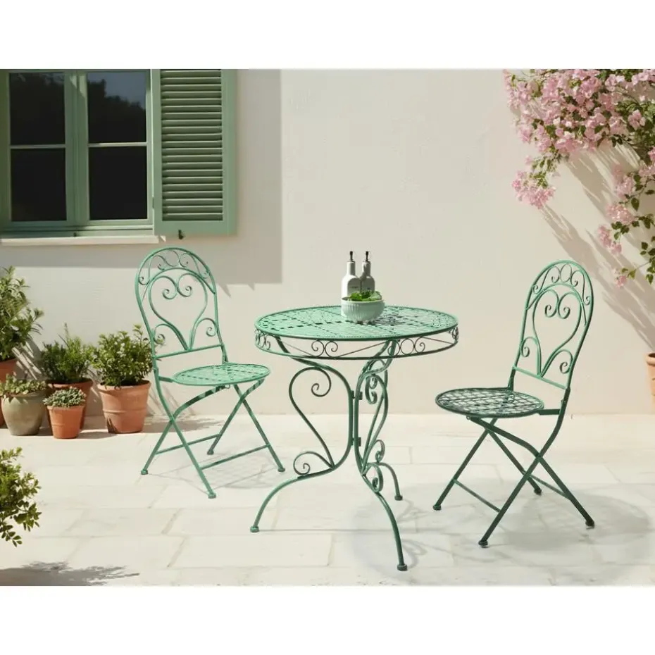 ALBINIA - Tuintafel - Groen - 70 x 70 cm - IJzer