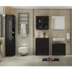 Alby - Wastafelonderkast 60 cm met 2 deuren in antraciet