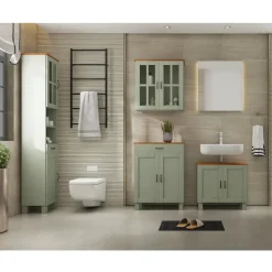 Alby - Wastafelonderkast 60 cm met 2 deuren in groen