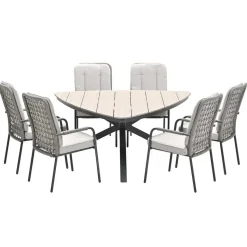 Aleria tuinset 7-delig - Tulli triangle tafel 170 cm