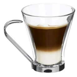 Alessandro Koffieglazen - 6x - 150 ml - cappuccino glas - RVS oor