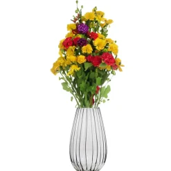 Alessandro Vaas - glas - streep - 11 x 11 x 20 cm - bloemenvaas