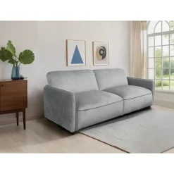 Alicia - Slaapbank 3-zits in lichtgrijze fluweel