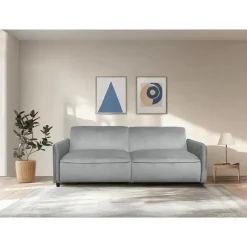 Alicia - Slaapbank 3-zits in lichtgrijze fluweel