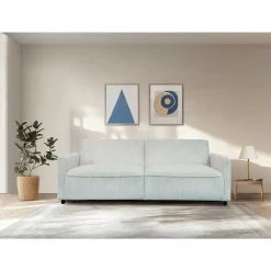 Alicia - Slaapbank 3-zits in crèmekleurige stof