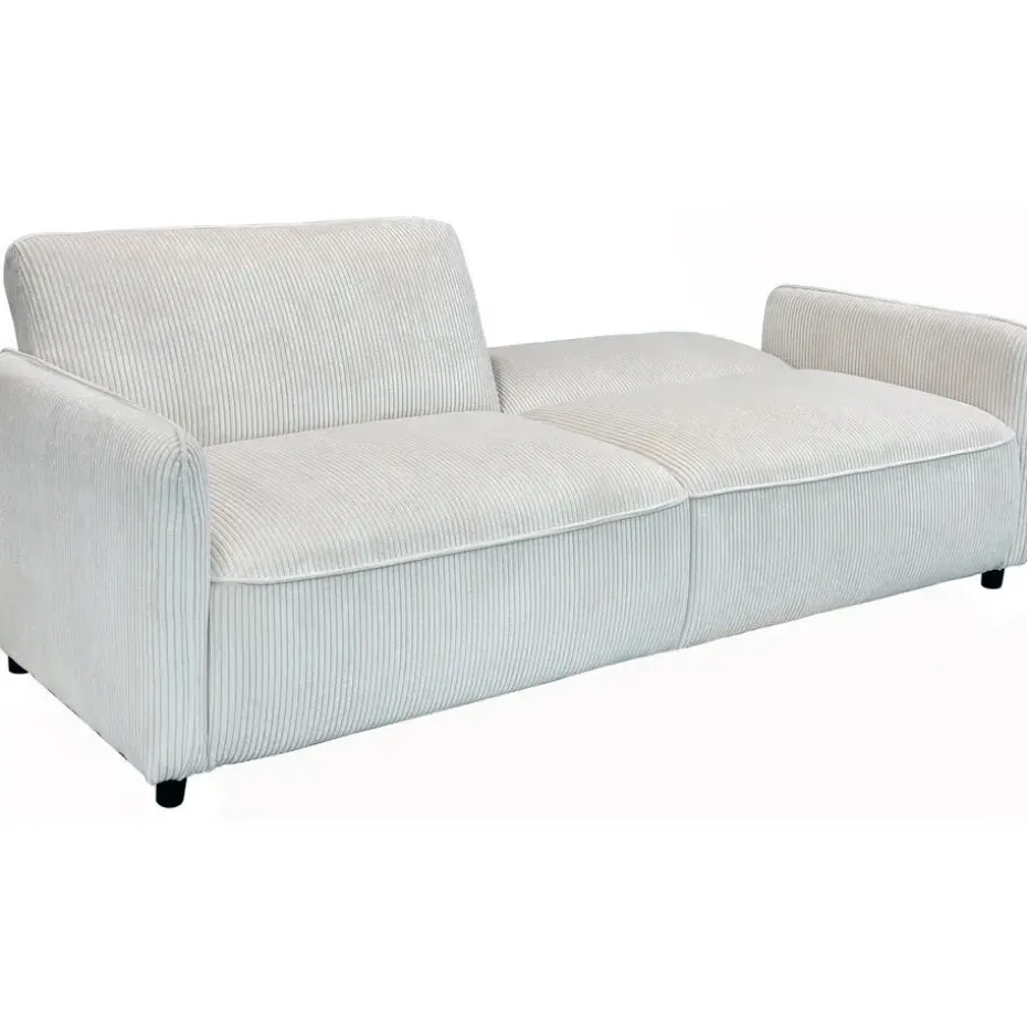 Alicia - Slaapbank 3-zits in crèmekleurige stof