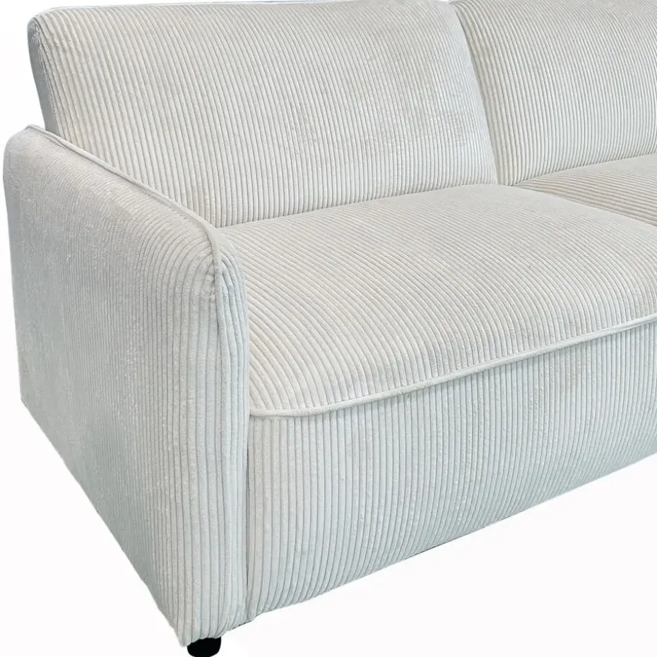 Alicia - Slaapbank 3-zits in crèmekleurige stof