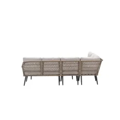 Allasio lounge-dining hoekset - 5-dlg. - c.black - desert sand - VW