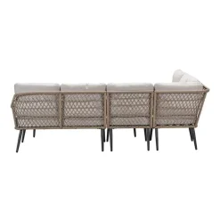 Allasio lounge-dining hoekset - 5-dlg. - c.black - desert sand - VW