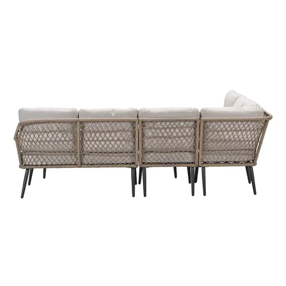 Allasio lounge-dining hoekset - 5-dlg. - c.black - desert sand - VW