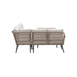 Allasio lounge-dining hoekset - 5-dlg. - c.black - desert sand - VW