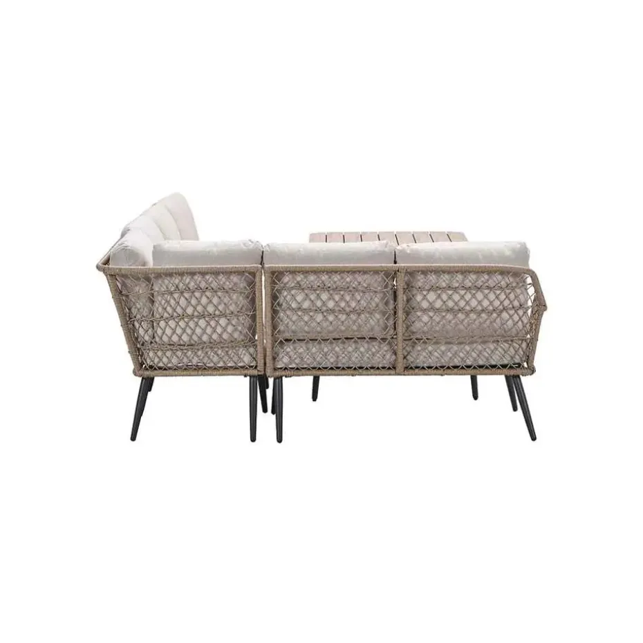 Allasio lounge-dining hoekset - 5-dlg. - c.black - desert sand - VW