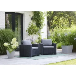 Allibert California Tuinstoel - 2 stuks - Grafiet