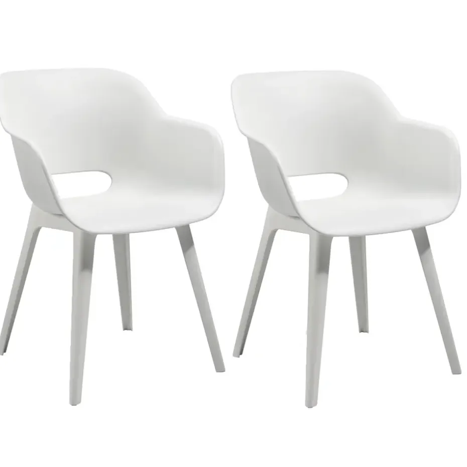 Allibert Tuinstoel Akola - wit (2 stuks)