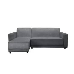 Allie - 3-zits hoekslaapbank in antraciet fluweel