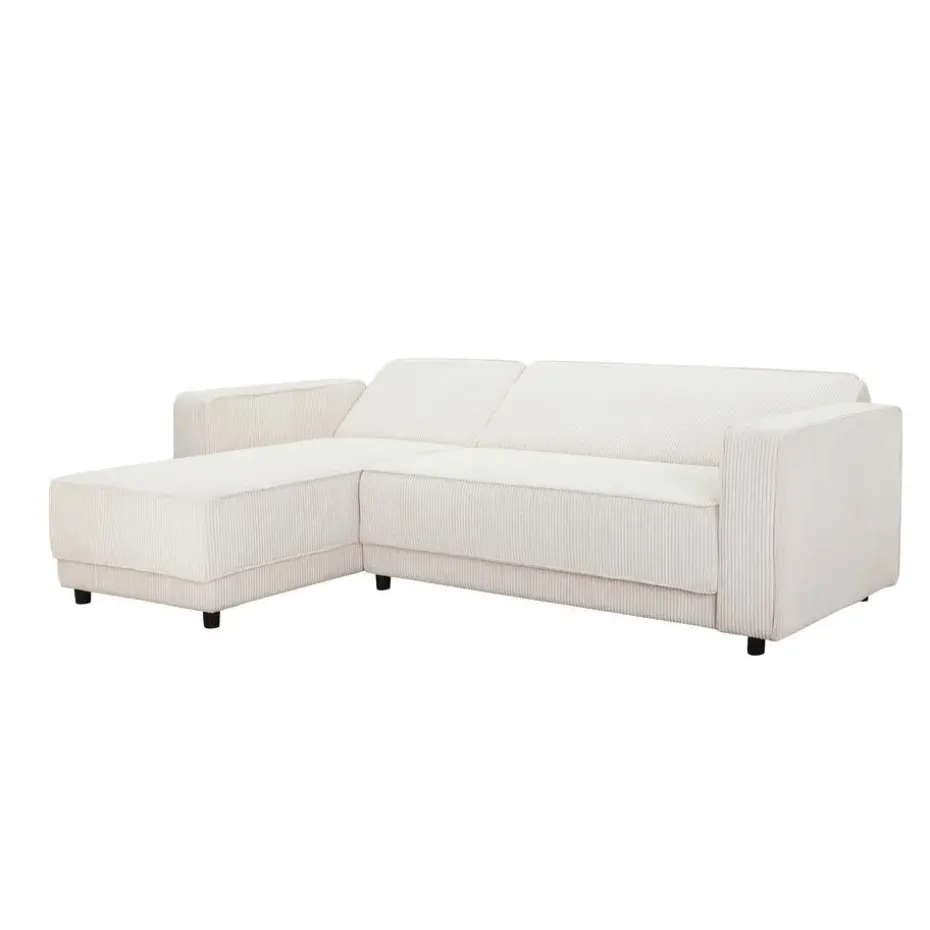Allie - 3-zits hoekslaapbank in crèmekleurige stof