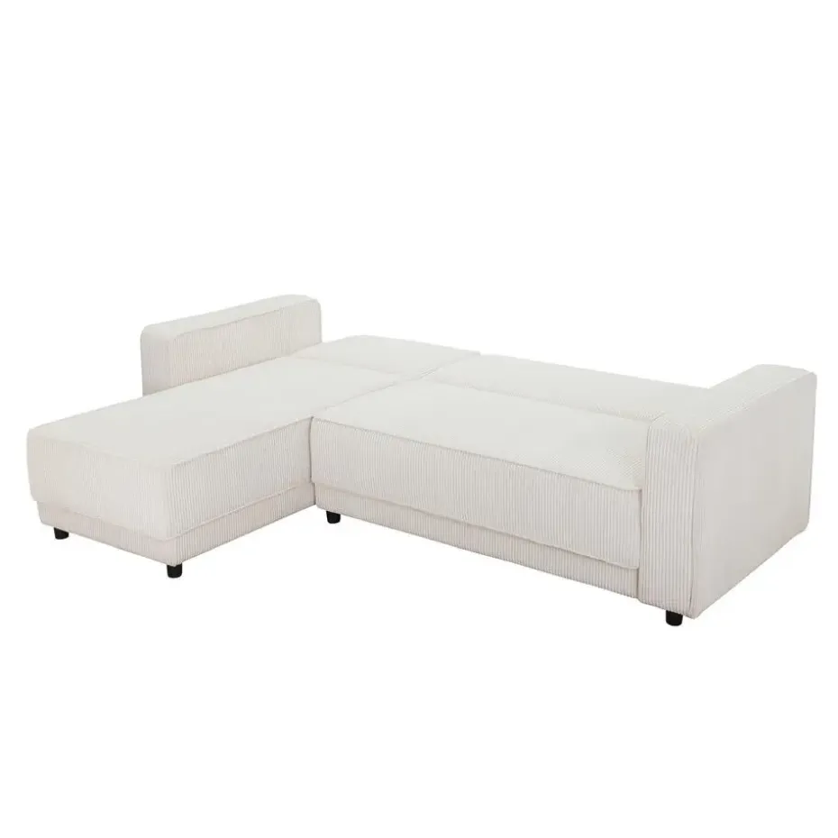 Allie - 3-zits hoekslaapbank in crèmekleurige stof